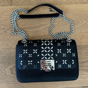 EUC‎ Michael Kors Tina Medium Shoulder Flap Leather Chain Bag - Black
